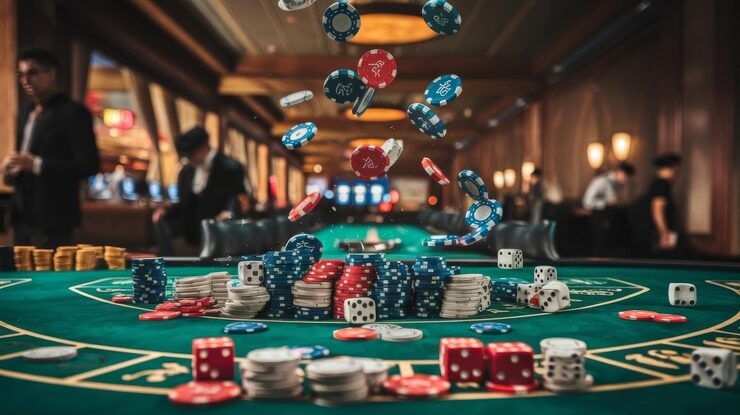 Live dealer blackjack table with professional croupier